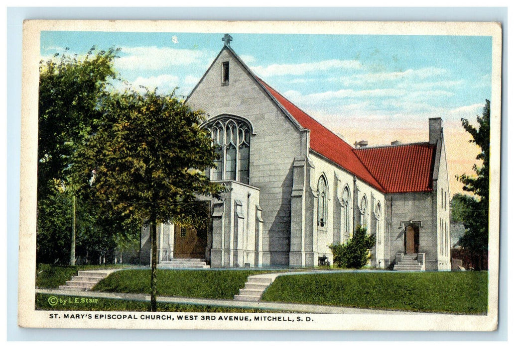 c1920s St. Mary's Episcopal Church West 3rd Avenue Mitchell SD Postcard