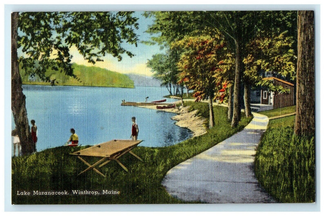 View Of Lake Maranacook Winthrop Maine ME Unposted Vintage Postcard