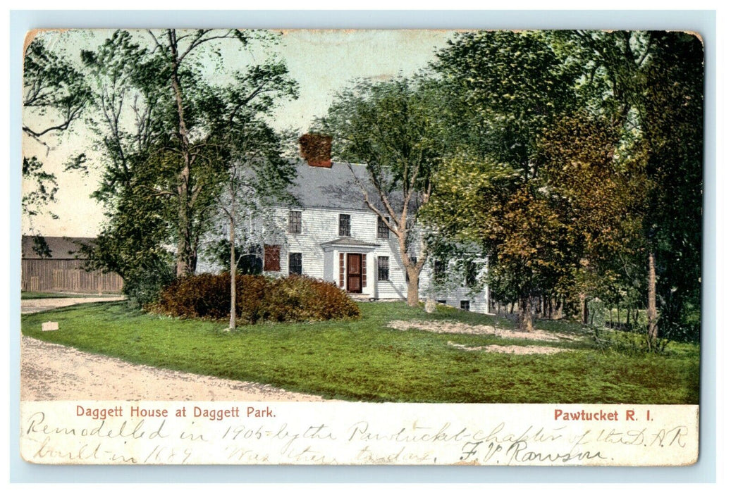 1906 Daggett House at Daggett Park, Pawtucket Rhode Island RI Antique Postcard