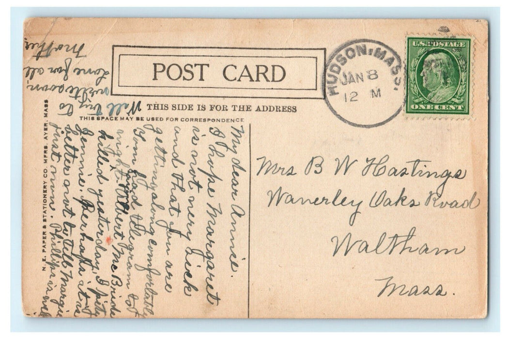 1913 Birthplace of John Adams and John Quincy Adams, Massachusetts MA Postcard