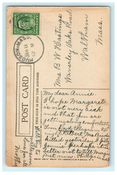 1913 Birthplace of John Adams and John Quincy Adams, Massachusetts MA Postcard