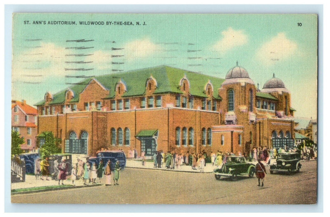 1940 St. Ann's Auditorium Wildwood By The Sea New Jersey NJ Vintage Postcard