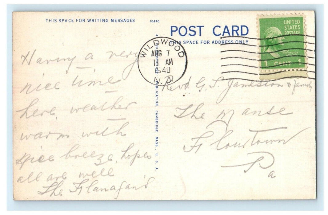 1940 St. Ann's Auditorium Wildwood By The Sea New Jersey NJ Vintage Postcard