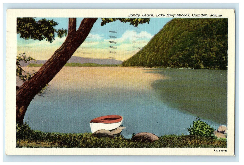 1961 Sandy Beach Lake Megunticook Camden Maine ME Posted Vintage Postcard