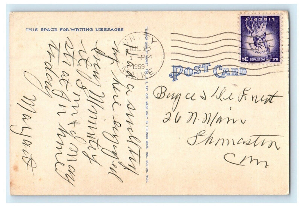 1959 Greetings From Unity Maine ME Posted Vintage Postcard