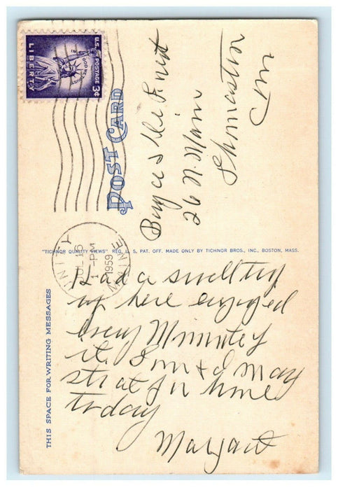 1959 Greetings From Unity Maine ME Posted Vintage Postcard