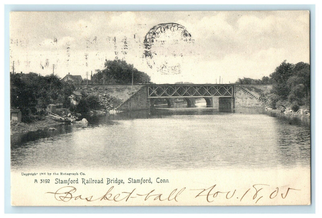 1905 Stamford Railroad Bridge, Stamford Connecticut CT Antique Posted Postcard