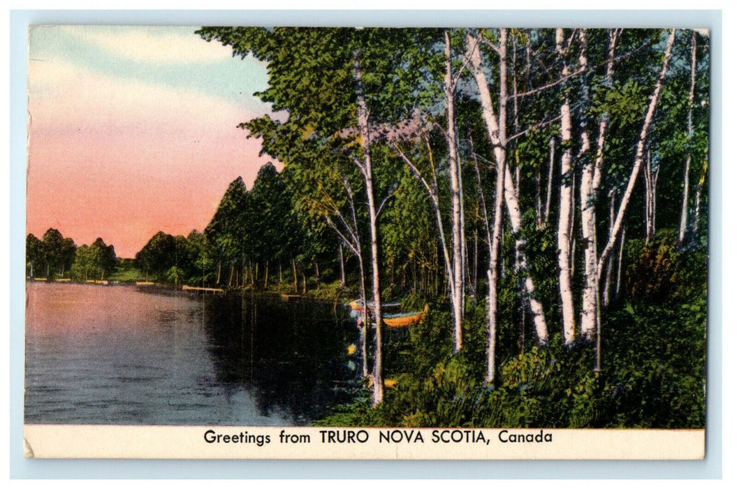 c1920s Trees & River, Greetings from Truro Nova Scotia Canada Unposted Postcard