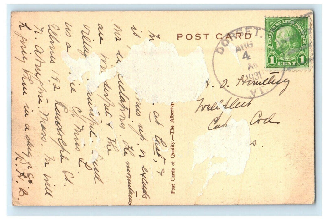 1931 Dorset Congregational Church Dorset Vermont VT, Posted Vintage Postcard