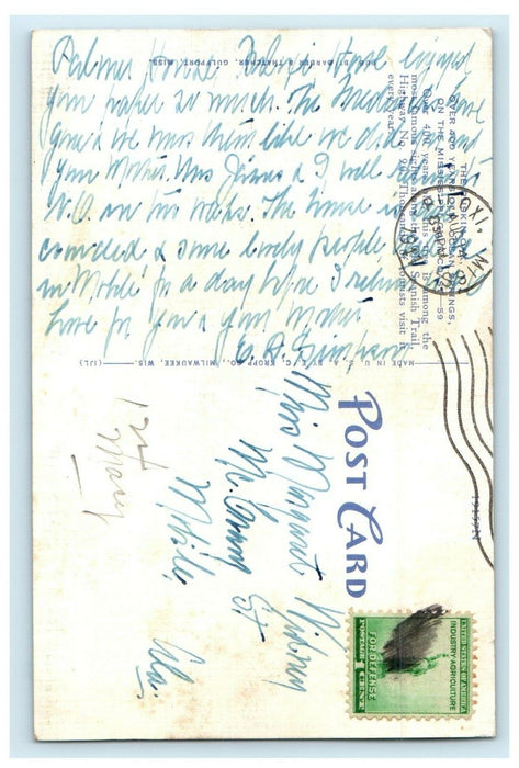 1911 The Ruskin Oak Old Spanish Trail Ocean Springs MS, Biloxi Postcard