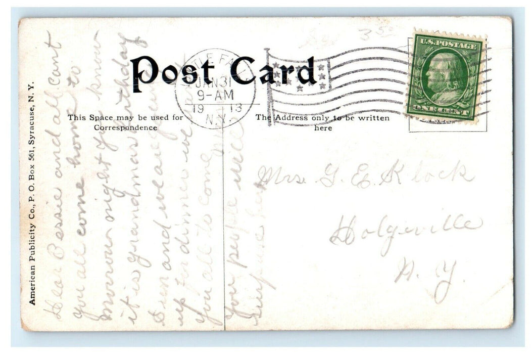 1913 North Side High School Building Syracuse New York NY Antique Postcard
