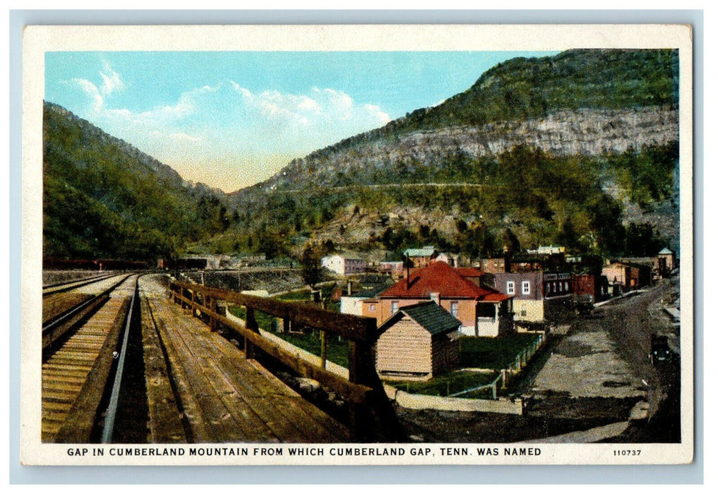 c1920s Gap In Cumberland Mountain, Cumberland Gap Tennessee TN Postcard