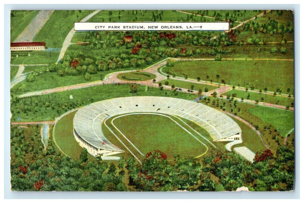 1946 Aerial View Of City Park Stadium New Orleans Louisiana LA Vintage Postcard