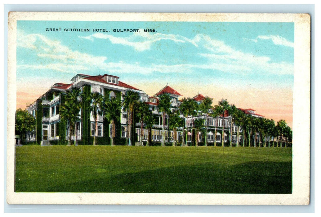 c1920s Great Southern Hotel, Gulfport Mississippi MS Unposted Postcard
