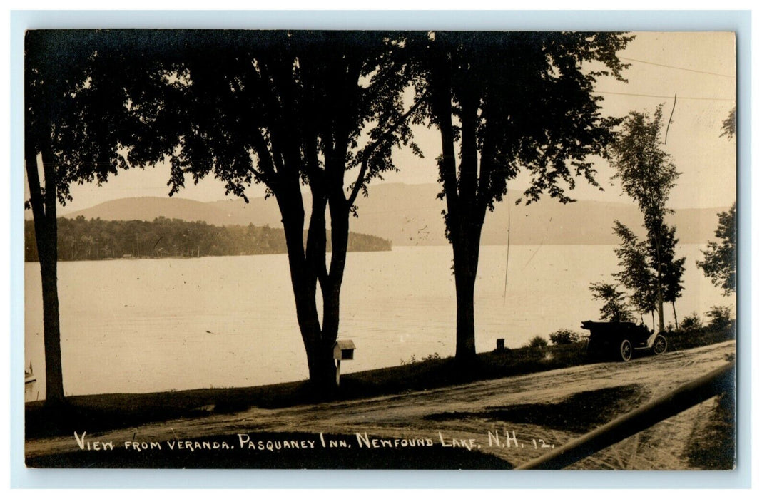 c1910 Veranda Pasquaney Inn Newfound Lake New Hampshire NH RPPC Photo Postcard