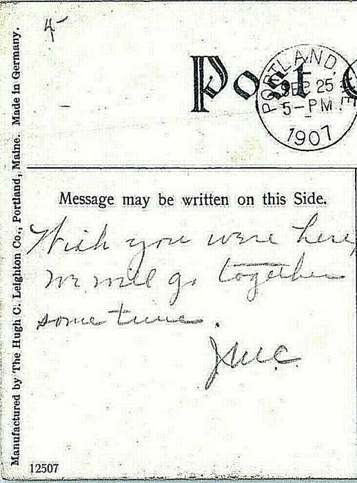 1907 Great Diamond from Little Diamond Island, Casco Bay, Maine ME Postcard