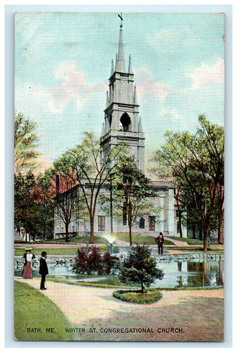 1915 Winter Street Congregational Church, Maine ME Unposted Postcard