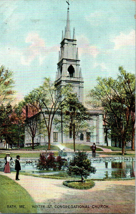 1915 Winter Street Congregational Church, Maine ME Unposted Postcard