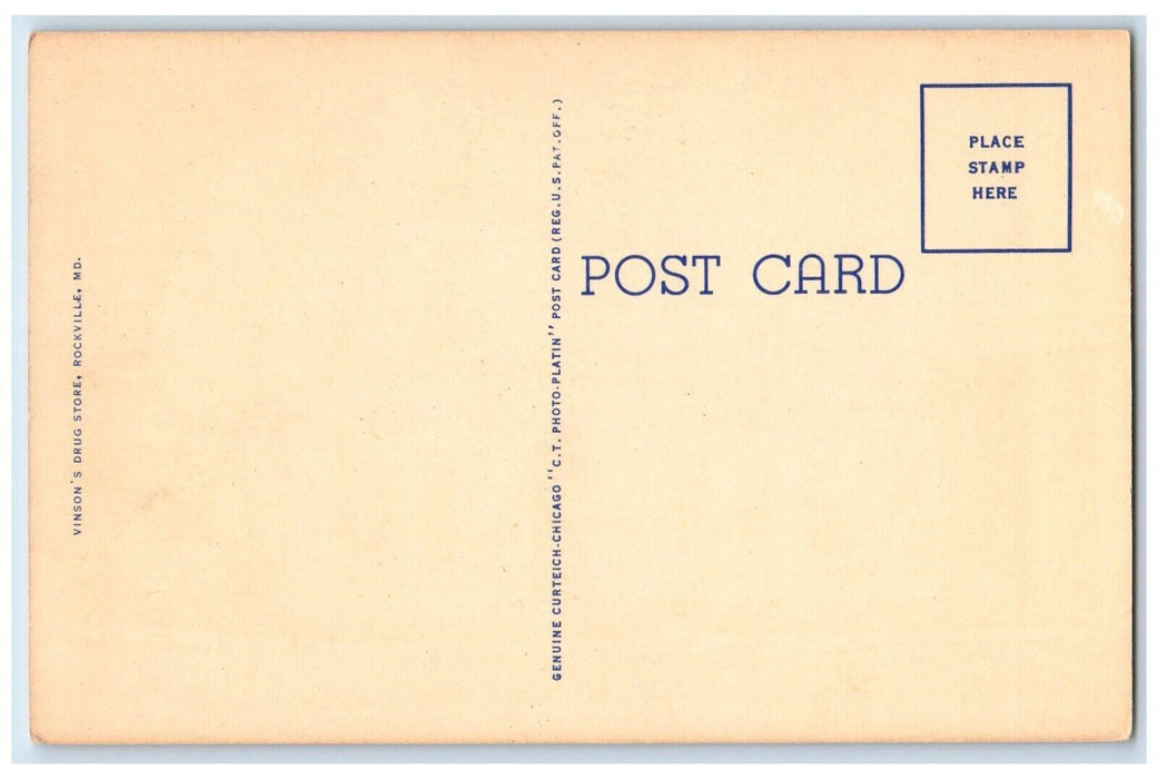 c1930's U.S. Post Office Building View Rockville Maryland MD Vintage Postcard