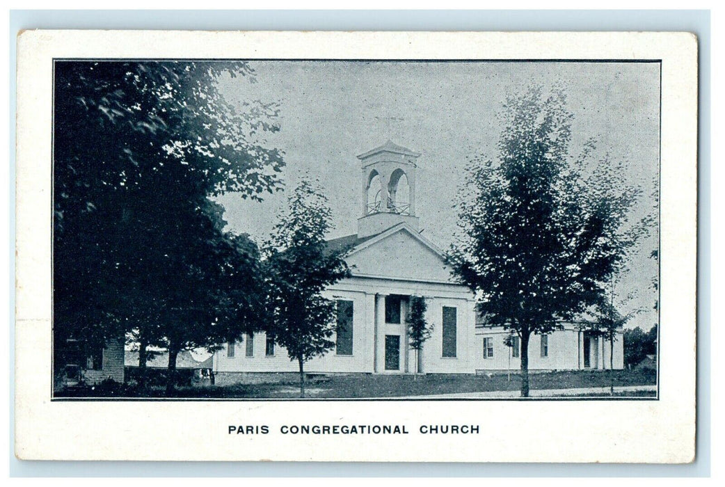 c1910 Paris Congregational Church Oneida County New York NY Antique Postcard
