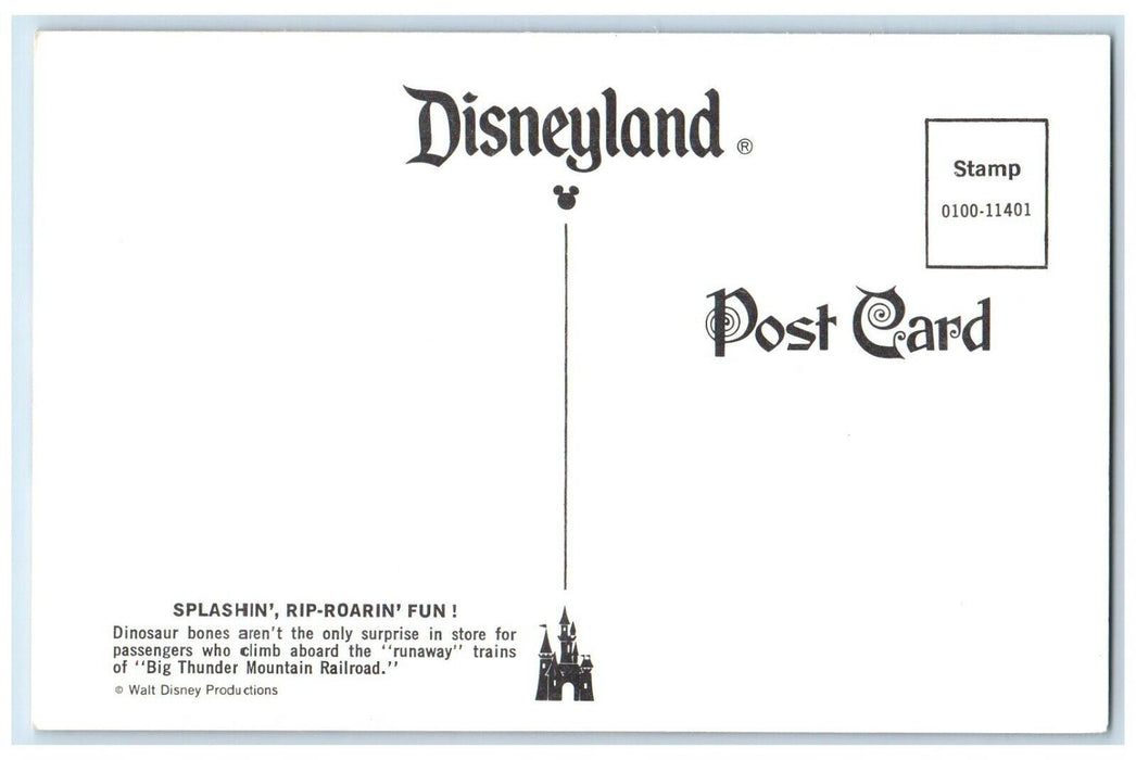 Disneyland Big Mountain Railroad Splashin Rip Roarin Fun Anaheim CA Postcard