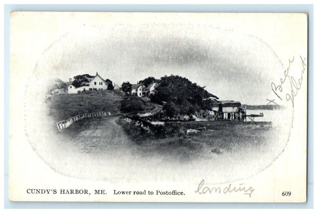 1901 Lower Road to Post Office, Cundy's Harbor Harpswell Maine ME Postcard