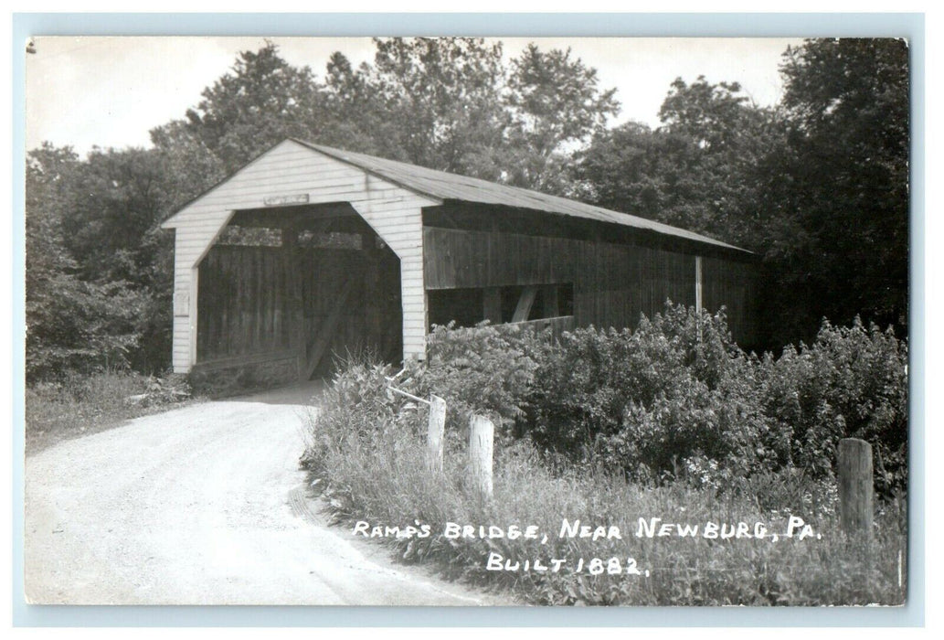 c1910 Ramp's Bridge Near Newburg Pennsylvania PA Built 1882 RPPC Postcard
