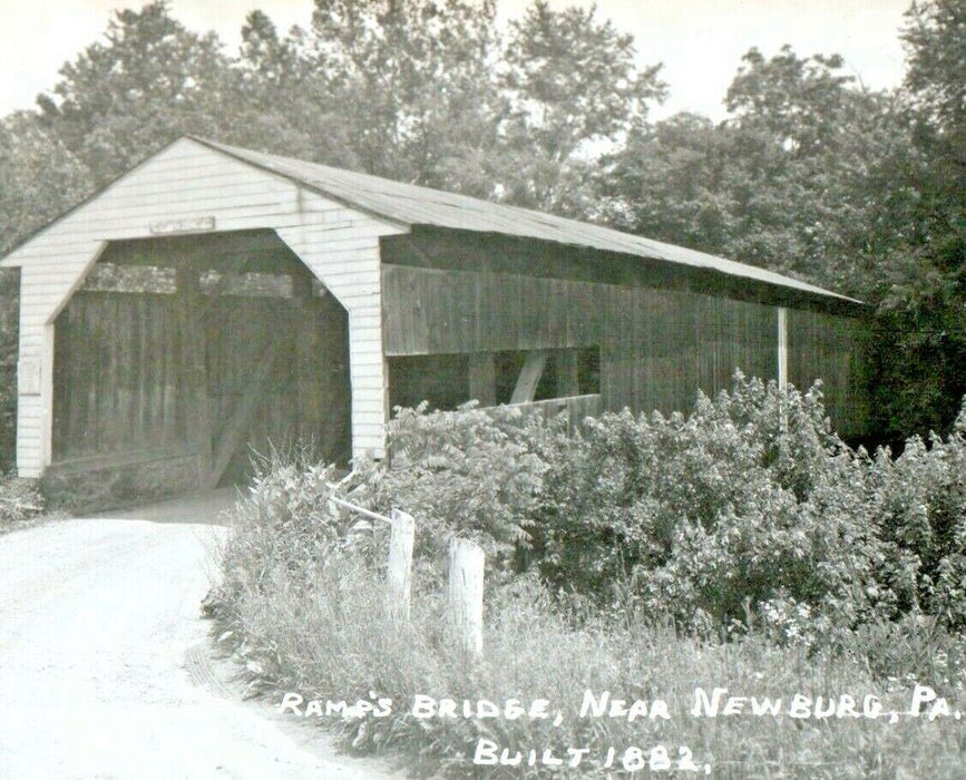 c1910 Ramp's Bridge Near Newburg Pennsylvania PA Built 1882 RPPC Postcard