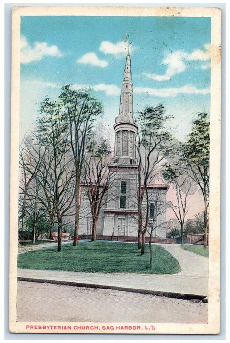 c1910's Presbyterian Church Sag Harbor Long Island New York NY Antique Postcard