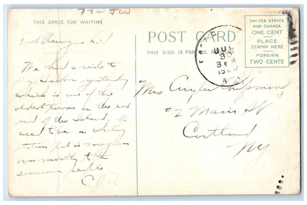 c1910's Presbyterian Church Sag Harbor Long Island New York NY Antique Postcard
