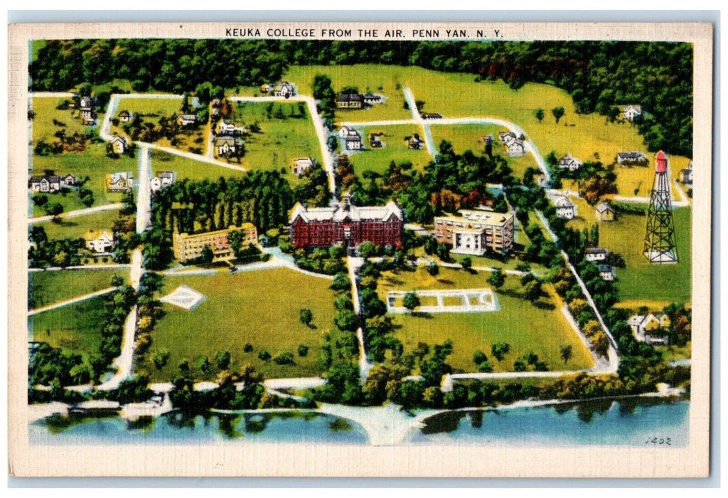 c1930's Keuka College From The Air Penn Yan Long Island New York NY Postcard