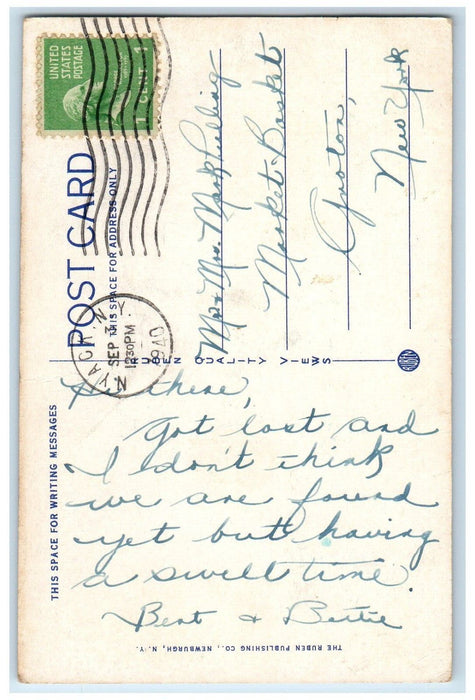 1940 Nyack High School Building Clock Tower Nyack New York NY Posted Postcard