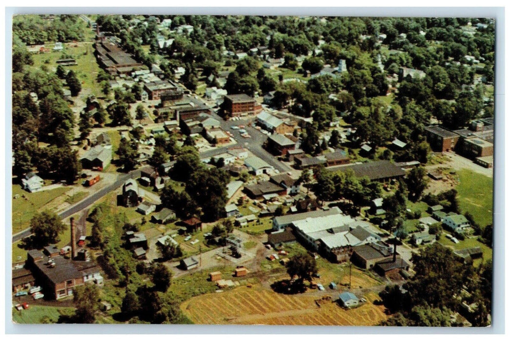1968 Aerial View Of Village Nunda NY, Located In The Genesee Country Postcard