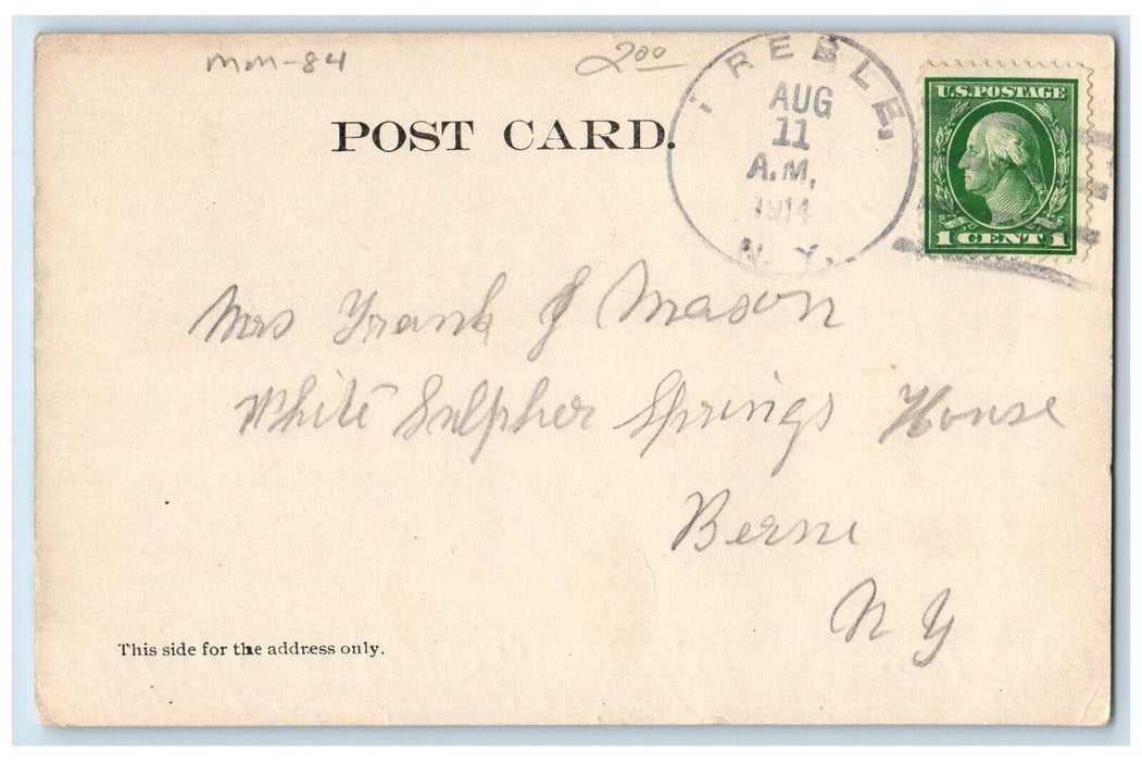 1911 Freeville High School Building Campus New York NY Posted Antique Postcard