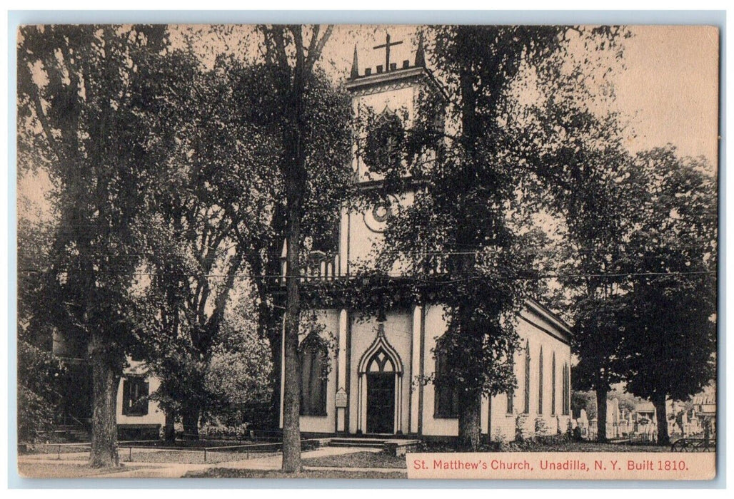 c1910's St. Matthew's Church Unadilla New York NY Unposted Antique Postcard