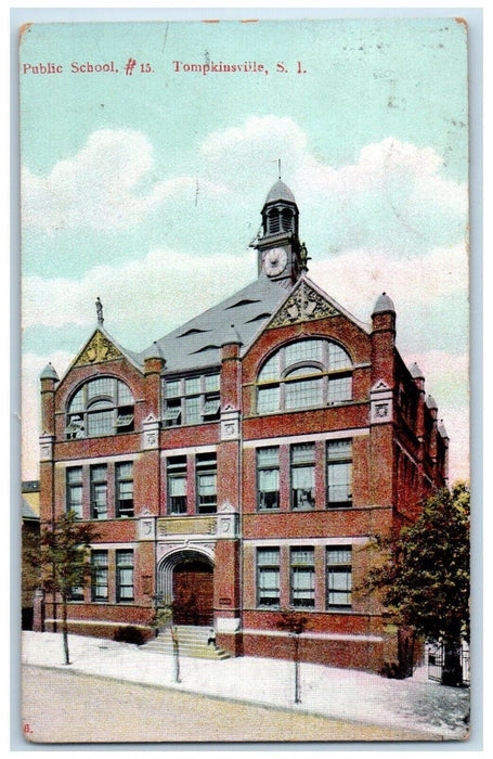 c1910's Public School Building Tompkinsville Staten Island New York NY Postcard