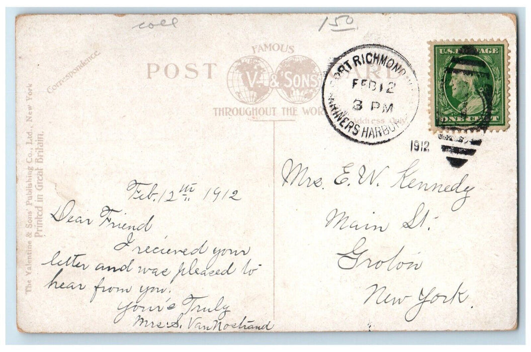 1912 Public School Port Richmond Staten Island New York NY Antique Postcard