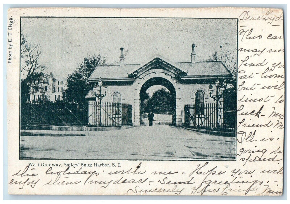 1905 West Gateway Sailor's Snug Harbor Staten Island New York NY Posted Postcard