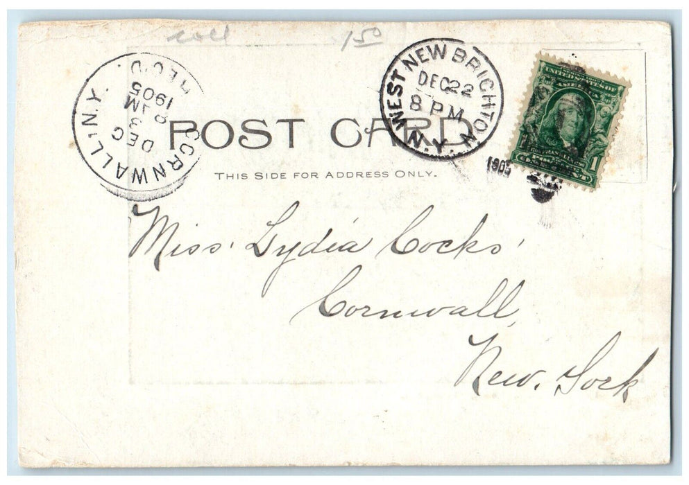 1905 West Gateway Sailor's Snug Harbor Staten Island New York NY Posted Postcard