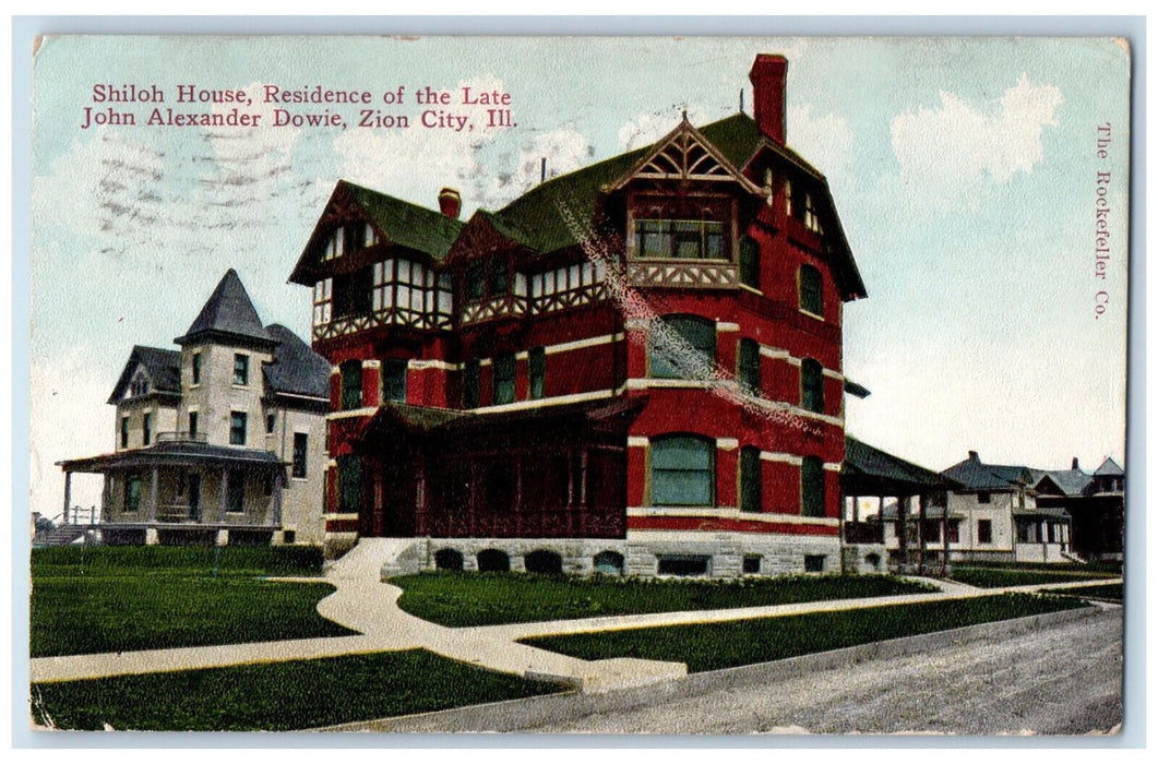 1912 Shiloh House of Late John Alexander Dowie Zion City Illinois IL Postcard
