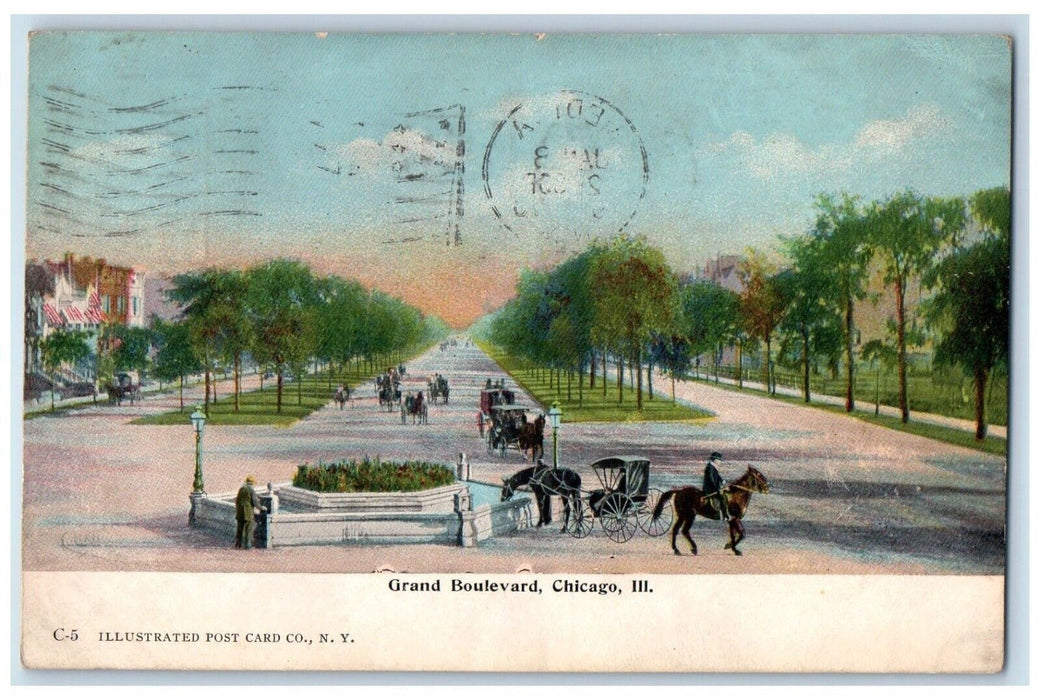1910 Grand Boulevard Chicago Illinois IL Illustrated Post Card Co. Postcard