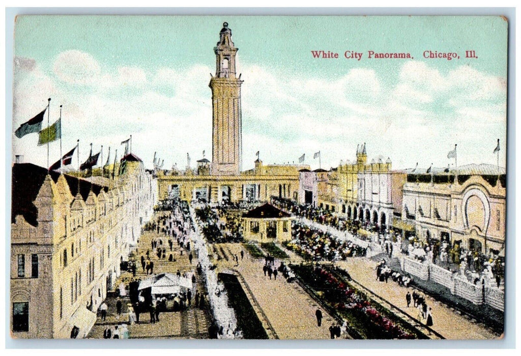 c1910 White City Panorama Chicago Illinois IL Antique Posted Postcard