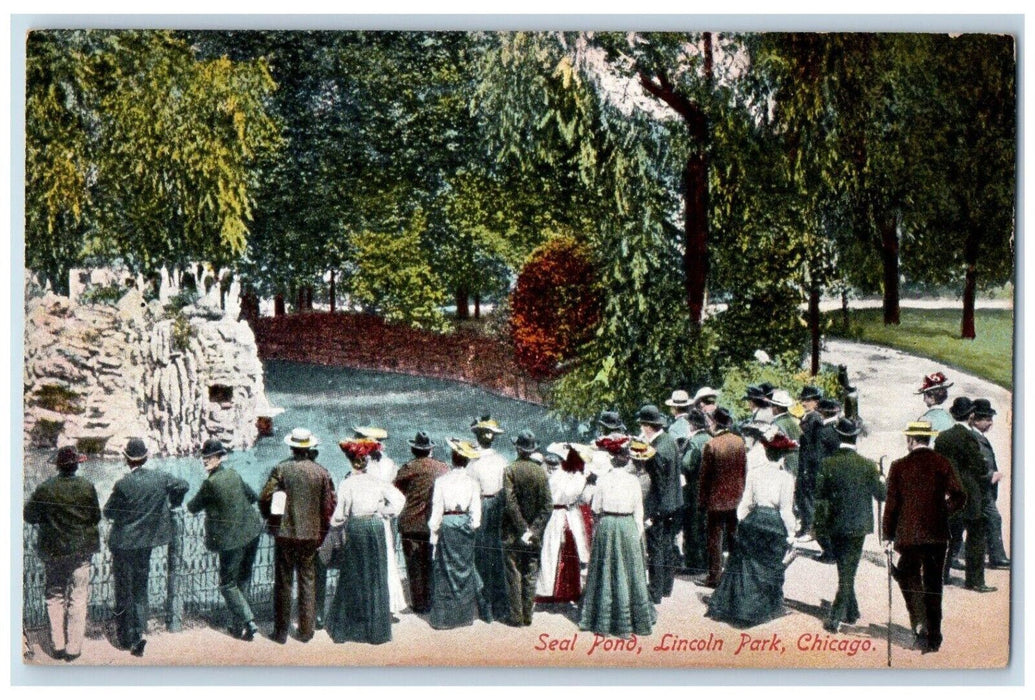 c1910 Seal Pond Lincoln Park Chicago Illinois IL Antique Unposted Postcard