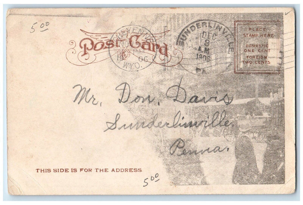 1906 Adams Street Looking East from State Chicago IL Sunderlinville PA Postcard