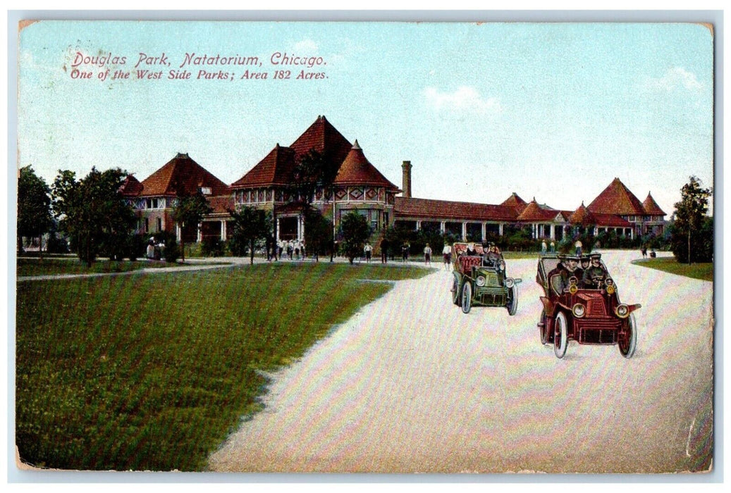 1909 Douglas Park Natatorium Chicago Illinois IL Antique Posted Postcard