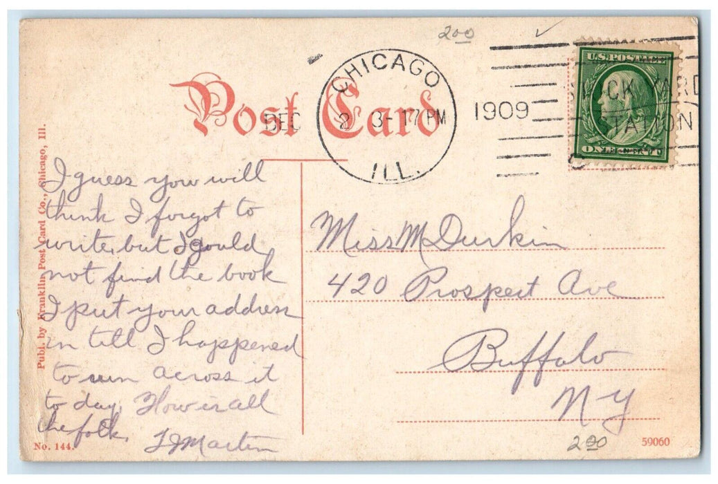 1909 Douglas Park Natatorium Chicago Illinois IL Antique Posted Postcard