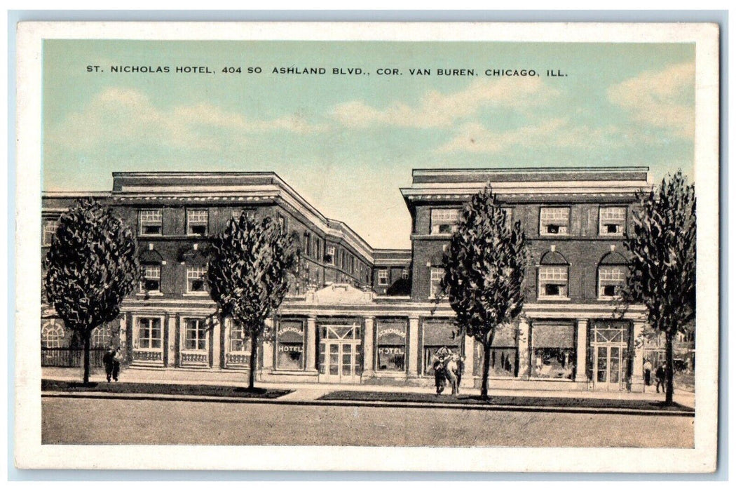 c1920's St. Nicholas Hotel Ashland Boulevard Chicago Illinois IL Postcard