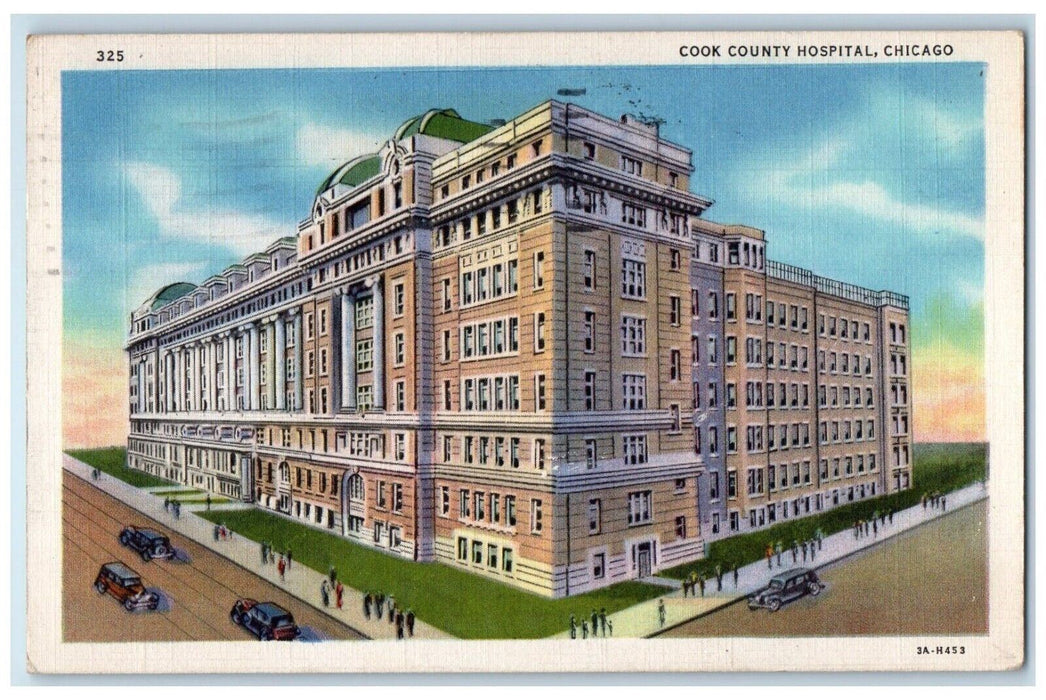 1934 Cook County Hospital Chicago Illinois IL Vintage Posted Postcard