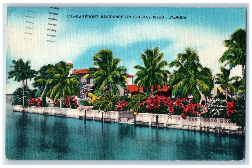 1959 Bayfront Residence Holiday Isles St Petersburg Florida FL Antique Postcard