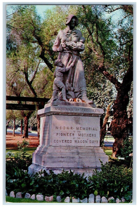 1960 Madonna of the Trail Monument Algonite Stone Upland California CA Postcard